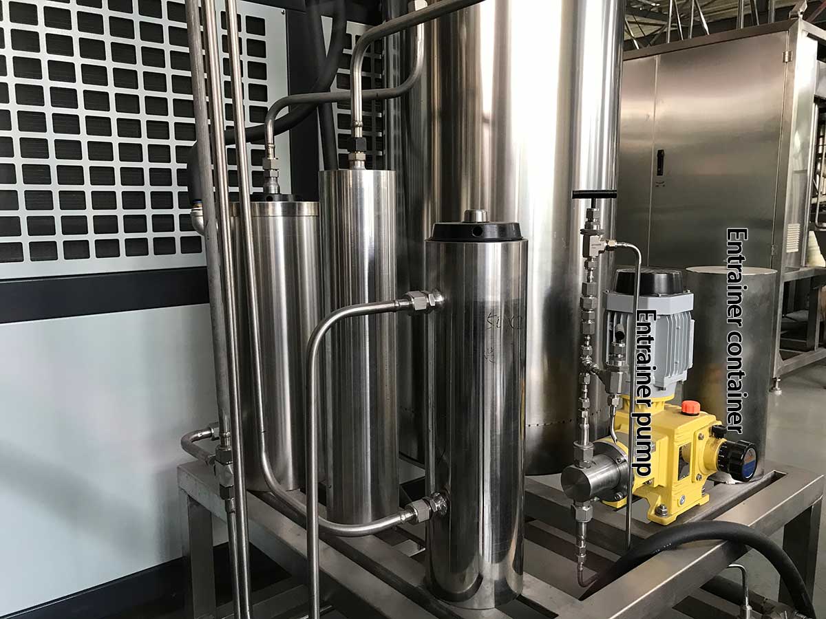 Entrainer system of supercritical CO2 extraction machine